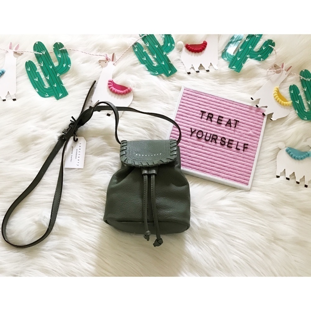 NWT Sanctuary Leather Boho Hobo Bucket Mini Purse​​​​​​​